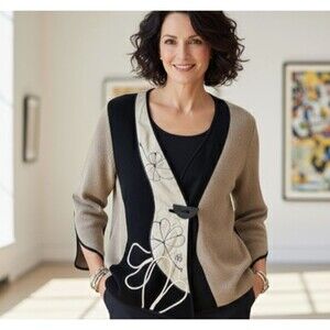 Tivoli Of Ireland Cardigan Knit Sweater Womens Size XXL Bohemian Lagenlook Artsy